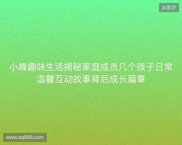 小峰趣味生活揭秘家庭成员几个孩子日常温馨互动故事背后成长篇章 小峰趣味生活揭秘家庭成员几个孩子日常温馨互动故事背后成长篇章